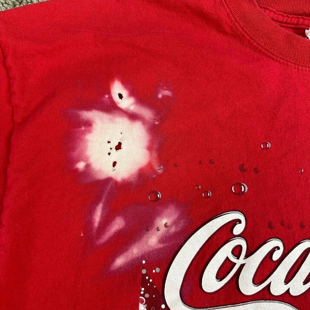 Coca Cola Shirt Mens Extra Large Red White Short Sleeve Soda FLAW - Picture 2 of 8